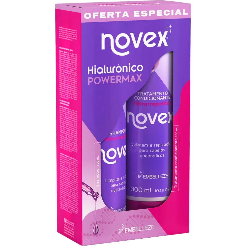 Novex Kit Shampoo + Condicionador Hialurônico Powermax (300ml) Oferta!
